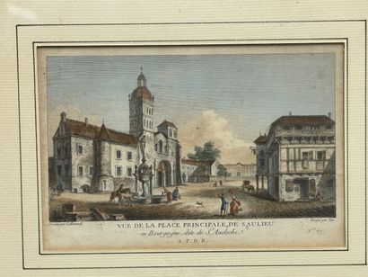 Quatre gravures en couleurs 