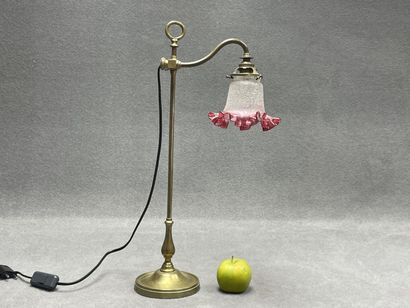 Lampe de bureau en bronze et tulipe verre.
Début...