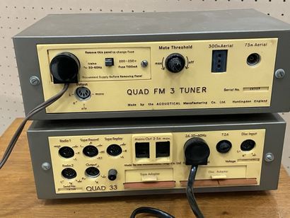 QUAD Ampli 33, pré-ampli 405 et FM 3 Tuner....