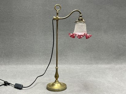 Lampe de bureau en bronze et tulipe verre.
Début...