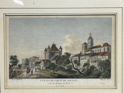 Quatre gravures en couleurs 