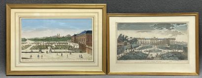 Deux vues d'optique de Vienne. 
23 x 39 cm....