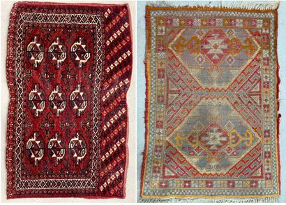 Tapis de selle et tapis oriental. 
110 x...