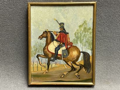 André TREVES (1904-1973) 
Cavalier. 
huile...