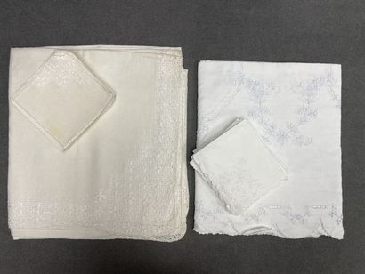 Deux ensembles Nappe et douze serviettes....