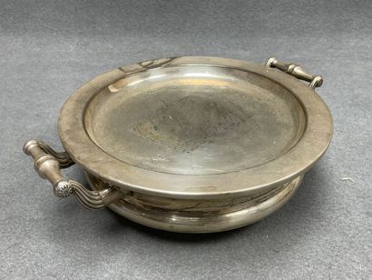 Paire de chauffe plat en métal argenté. 
9...