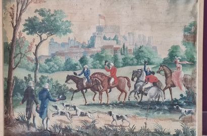 Toile peinte sur chassis: Le Départ à la...