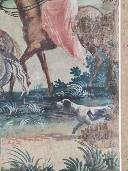 Toile peinte sur chassis: Le Départ à la...