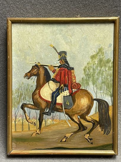 André TREVES (1904-1973) 
Cavalier. 
huile...