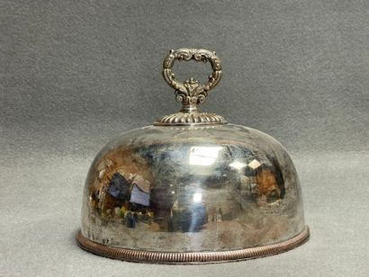 Cloche de service en métal argenté argenté....