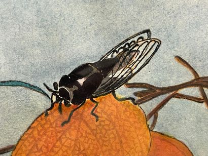 R. LOYS 
Deux aquarelles japonisantes à décor...