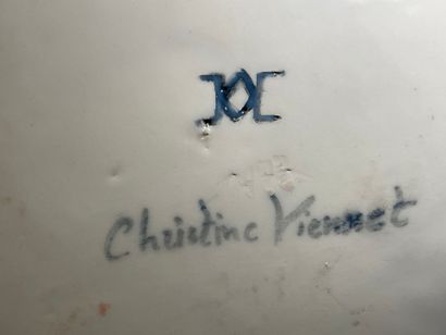 Christine VIENNET (1947) 
grand plat en céramique...