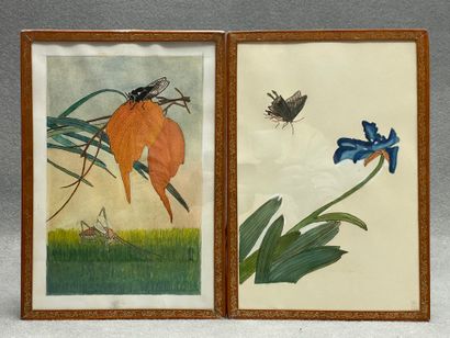 R. LOYS 
Deux aquarelles japonisantes à décor...
