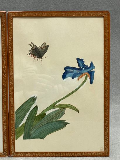 R. LOYS 
Deux aquarelles japonisantes à décor...