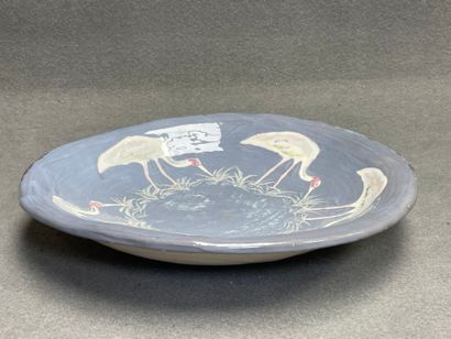 Christine VIENNET (1947) 
grand plat en céramique...