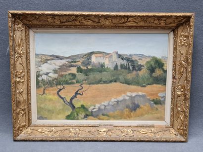 Ecole Française milieu XX°
Paysage du sud.
huile...