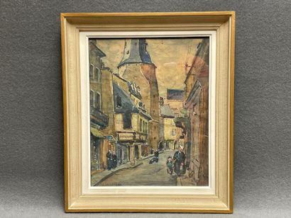 J. HAUDRERE (début XX°)
Rue commerçante animée
Aquarelle...