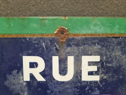 Plaque émaillée fin XIX° début XX°: 
Rue...