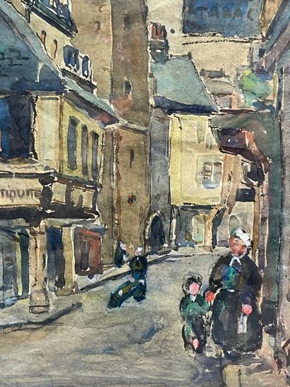 J. HAUDRERE (début XX°)
Rue commerçante animée
Aquarelle...