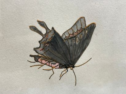 R. LOYS 
Deux aquarelles japonisantes à décor...