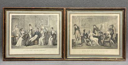 Paire de gravures début XIX°, d'apèrs VICTOIRE,...