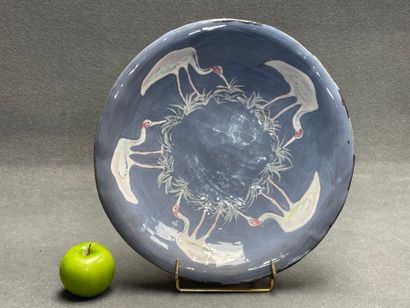 Christine VIENNET (1947) 
grand plat en céramique...