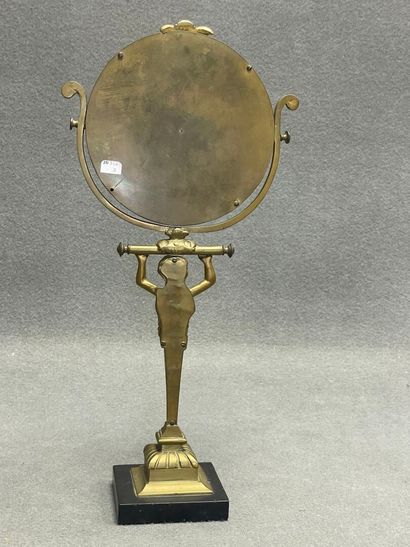 Miroir de table en bronze.
Style Empire.
H:...