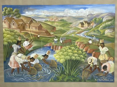 Pierre RAZAFIMAHATRATRA (1910-1975) 
Scene...