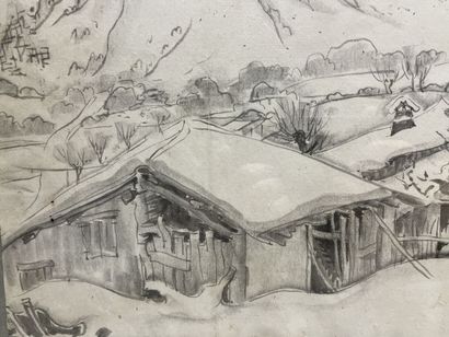 Carlo ZANON (1889-?) 
Vietnamese landscape
Ink...
