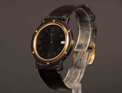 HERMÈS Paris. 
Clipper watch in blackened...