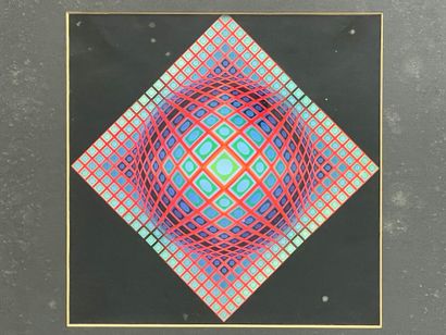 Victor VASARELY (1906-1997) : 
Five unsigned...