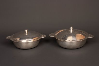 Christofle. 
Two silver-plated covered vegetable...
