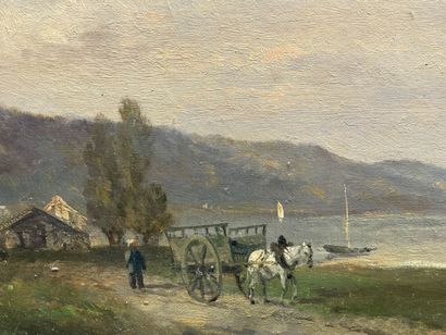Jules ROZIER (1821-1882) 
Paysage au bord...