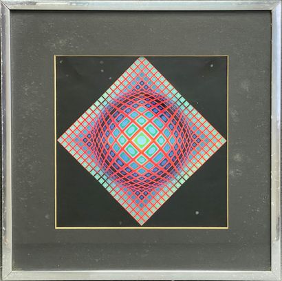 Victor VASARELY (1906-1997) : 
Five unsigned...