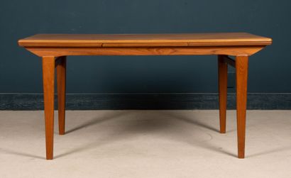 Teak dining table, Italian extensions. 
1960's
72...