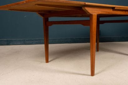 Teak dining table, Italian extensions. 
1960's
72...
