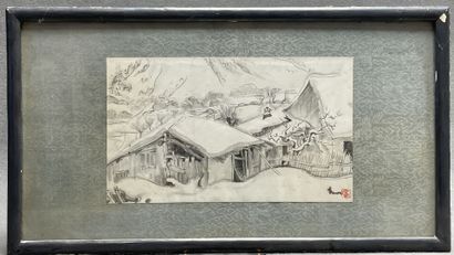 Carlo ZANON (1889-?) 
Vietnamese landscape
Ink...