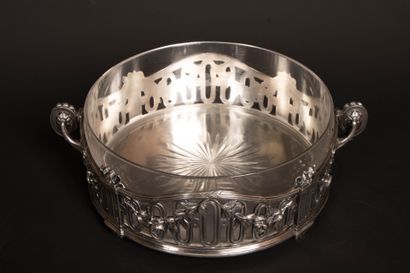 Louis XVI-style glass bowl with silver-plated...