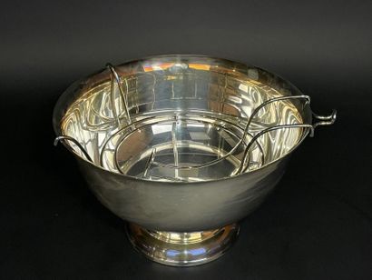 Saint Hilaire silver-plated bottle cooler....
