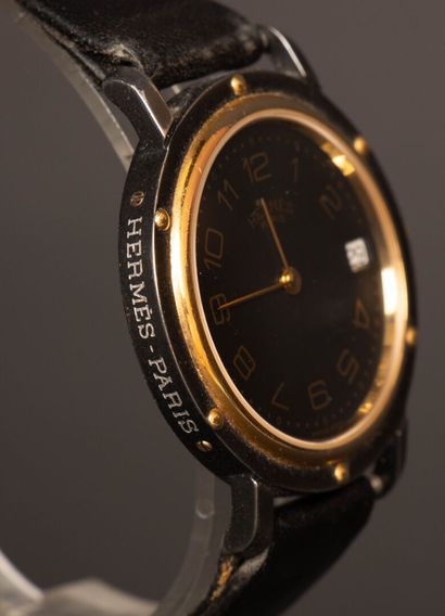 HERMÈS Paris. 
Clipper watch in blackened...