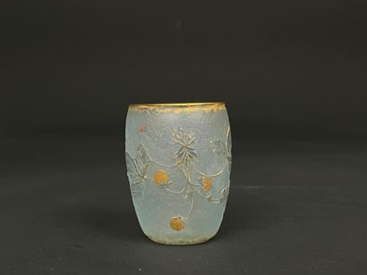 DAUM en verre dégagé à l'acide à décor de...