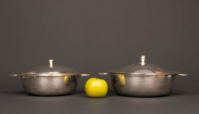 Christofle. 
Two silver-plated covered vegetable...