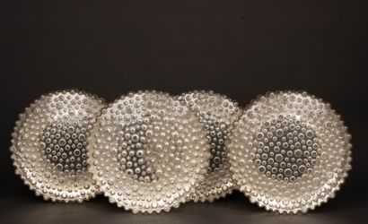 Set of four ceiling lights in molded glass.
H:...