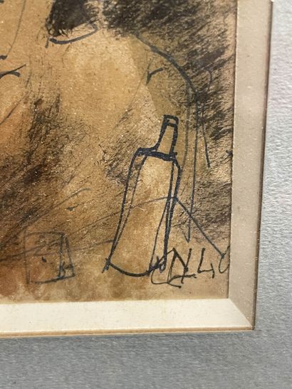 French school, mid 20th century
Brothel scene.
Watercolor...