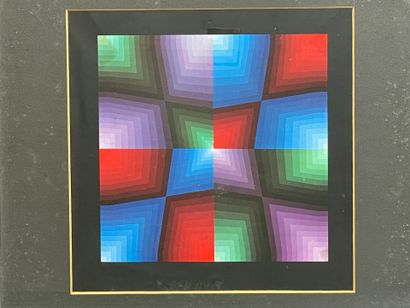 Victor VASARELY (1906-1997) : 
Five unsigned...