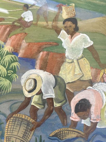 Pierre RAZAFIMAHATRATRA (1910-1975) 
Scene...