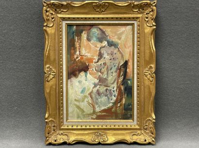 Max AGOSTINI (1914-1997)
Jeune fille assise.
Huile...