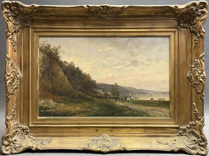 Jules ROZIER (1821-1882) 
Paysage au bord...