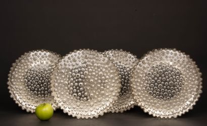 Set of four ceiling lights in molded glass.
H:...