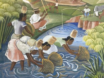 Pierre RAZAFIMAHATRATRA (1910-1975) 
Scene...